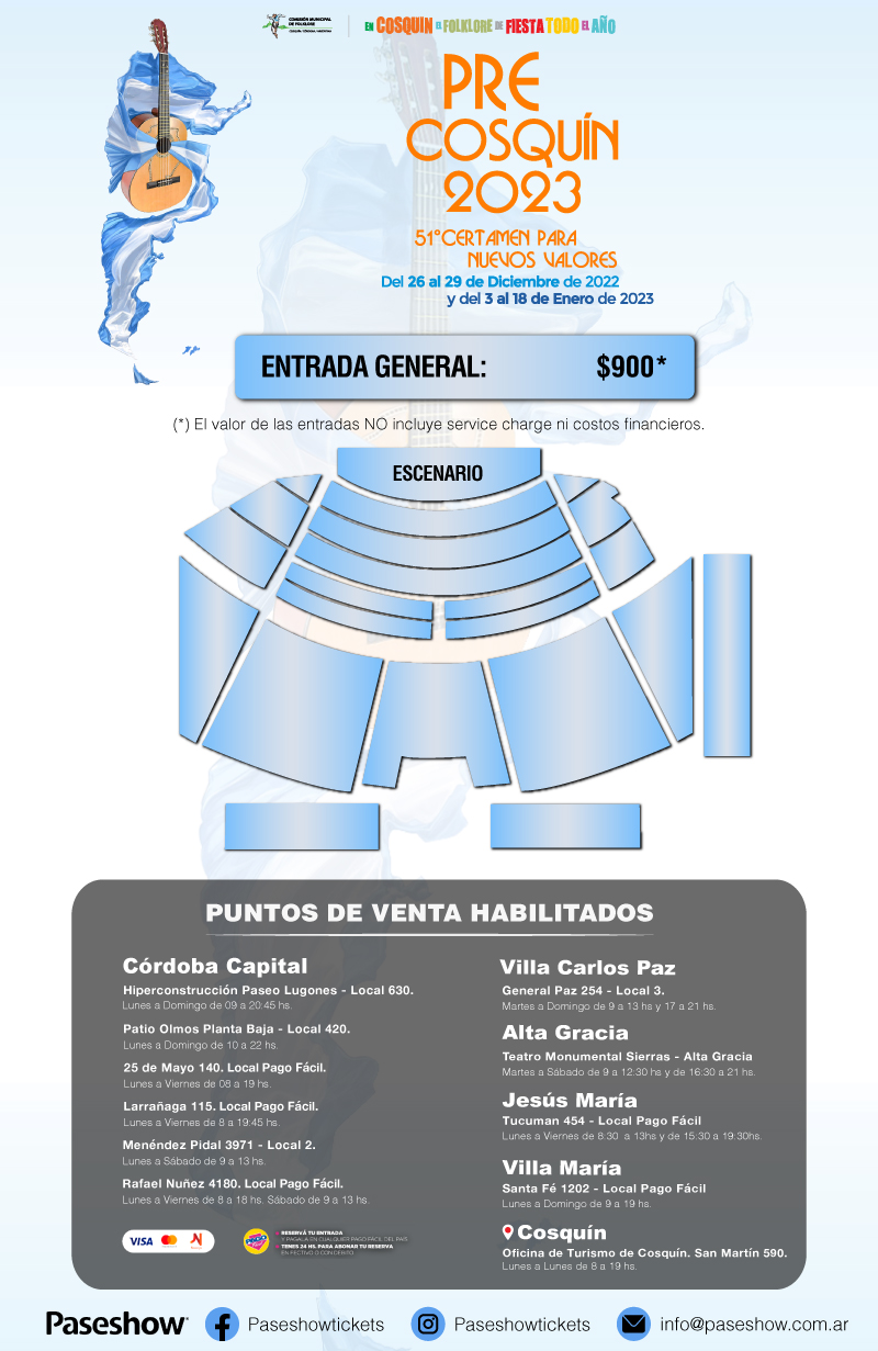 Grinfeld - Plano ubicaciones Festival Pre Cosquin 2023
