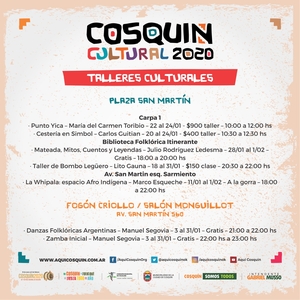 Grinfeld - Festival de Cosquin 2020 - Talleres Culturales