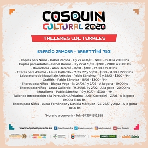 Grinfeld - Festival de Cosquin 2020 - Talleres Culturales