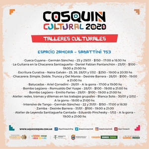 Grinfeld - Festival de Cosquin 2020 - Talleres Culturales