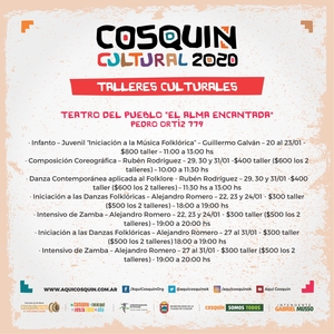 Grinfeld - Festival de Cosquin 2020 - Talleres Culturales