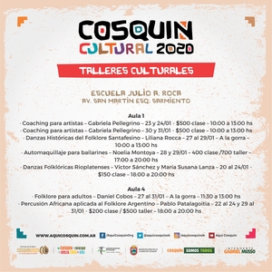 Grinfeld - Festival de Cosquin 2020 - Talleres Culturales