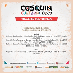 Grinfeld - Festival de Cosquin 2020 - Talleres Culturales