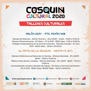 Grinfeld - Festival de Cosquin 2020 - Talleres Culturales